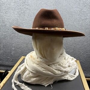 Resistol Western Fedora Hat Brown Felt Self Conforming Size 6‎ 7/8